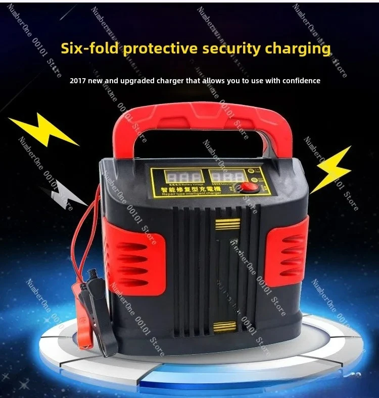 Pure copper smart battery charger car truck battery charger pulse repair foreign trade export