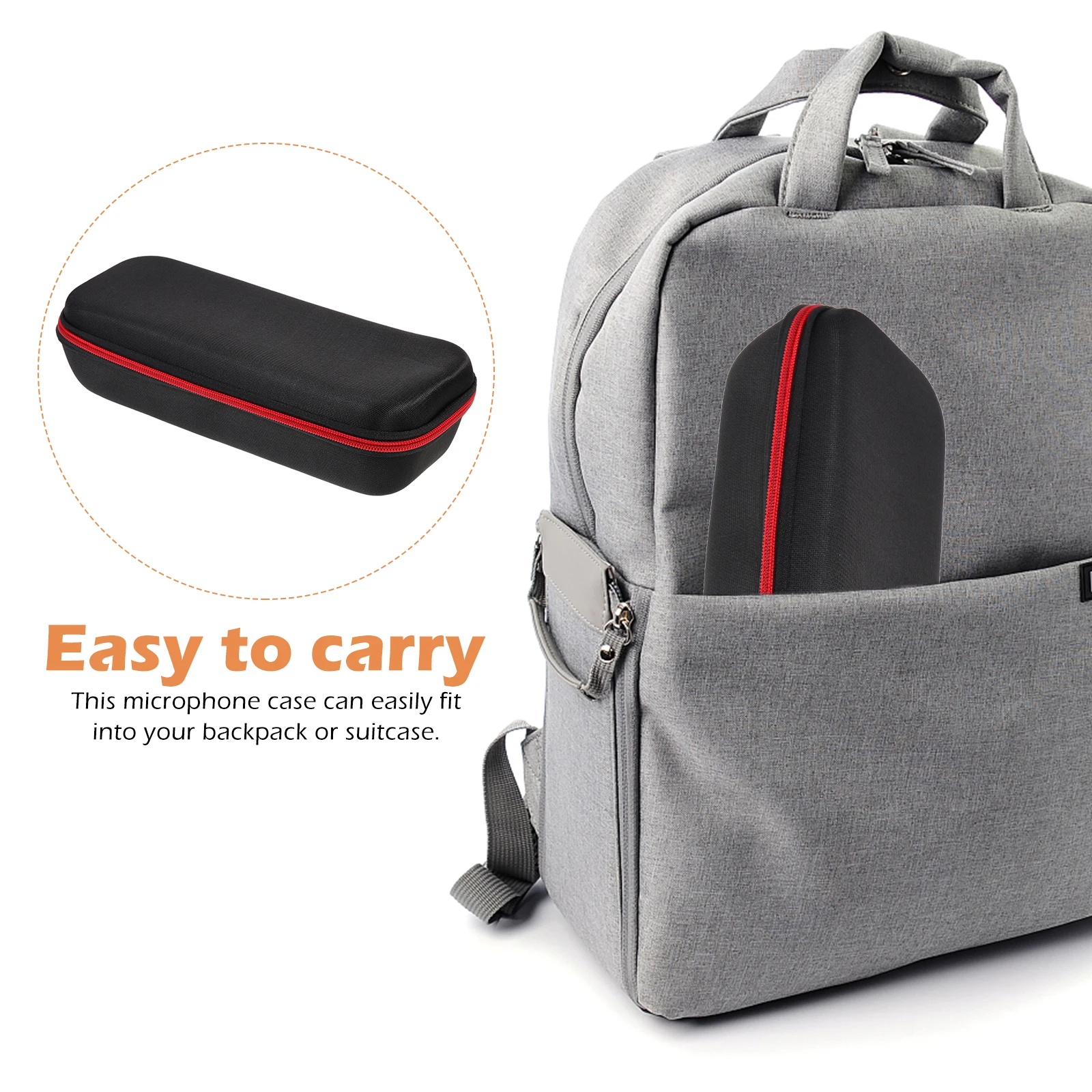 

Microphone Storage Bag High Capacity Protective Case for 2 Microphones Lightweight Portable EVA Container Mesh Design