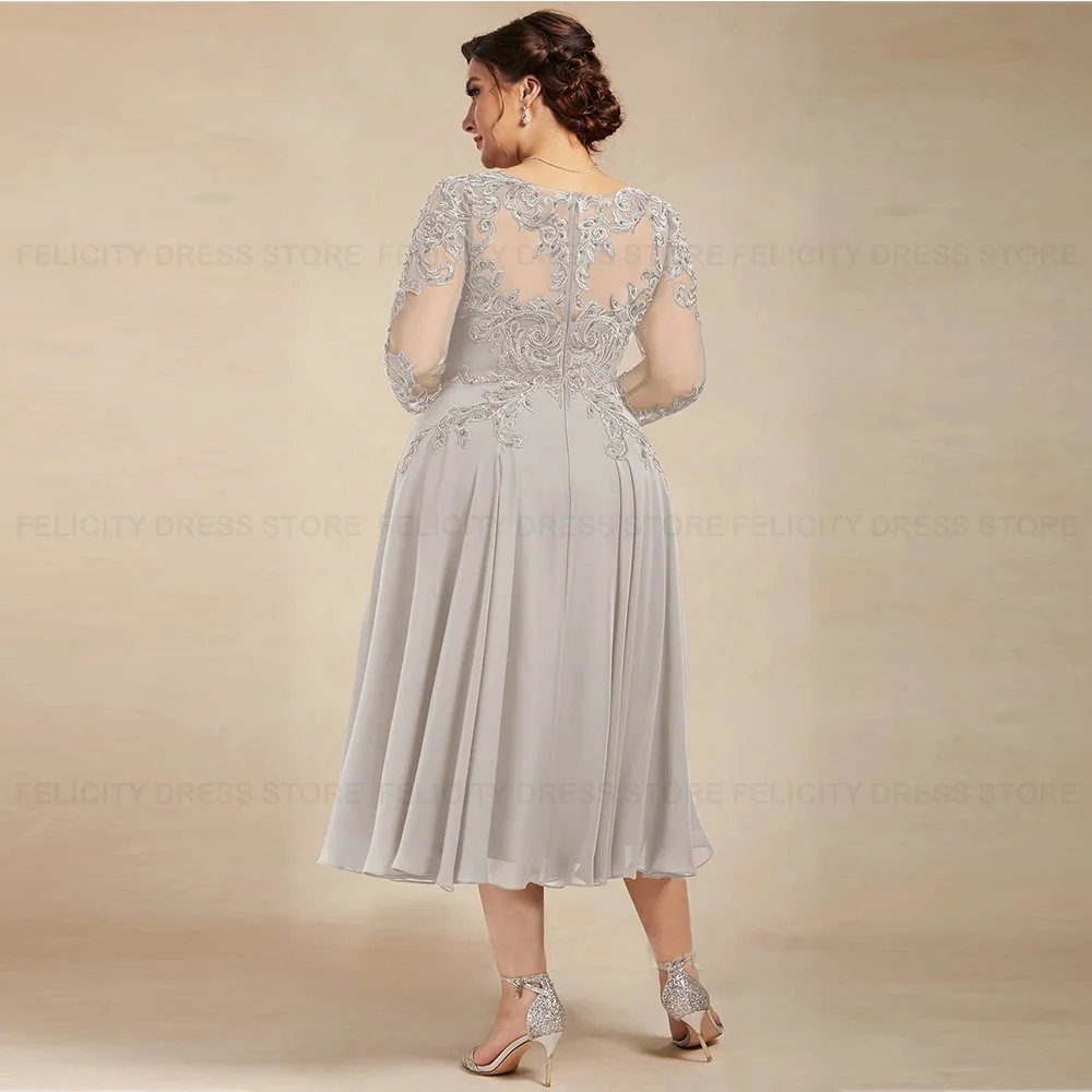 Plus Size Mutter der Braut Kleid 2023 elegante A-Linie Schaufel Pailletten Perlen formale Hochzeit Gast Kleider فساتين للحفلات الراق限ة