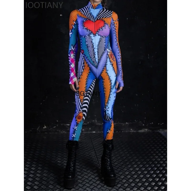 25COS Damskie seksowne rajstopy klauna Halloween Karnawał Impreza Lalka Voodoo Kostium Występ na scenie aeryalnej Kostium Cosplay Zentai