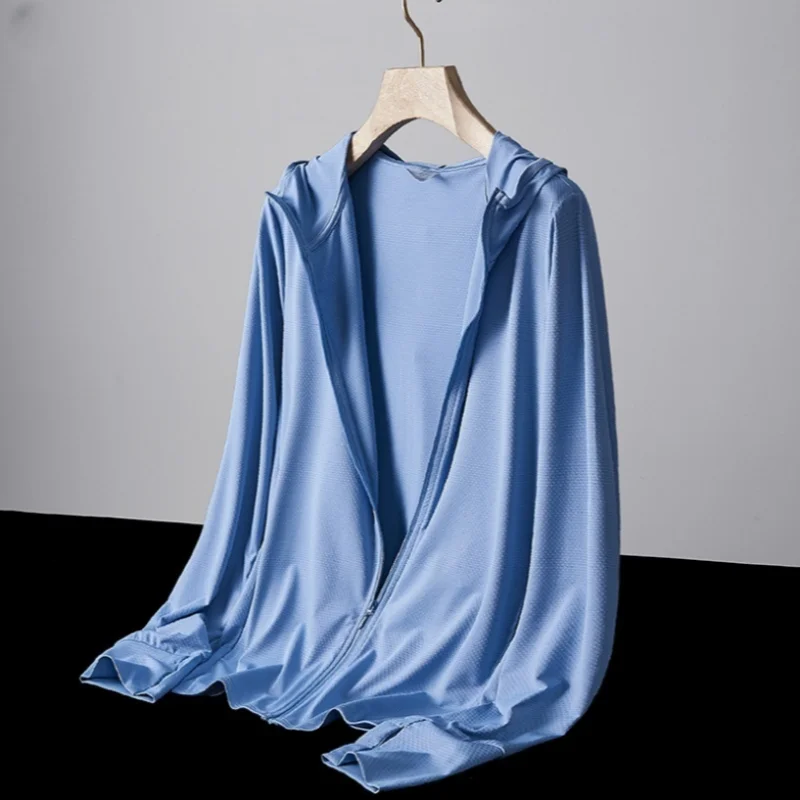 

Новинка 2025, мужская и женская дышащая солнцезащитная одежда из ледяного шелка, защита от УФ-лучей, спортивная пара на открытом воздухе, легкая солнцезащитная одежда