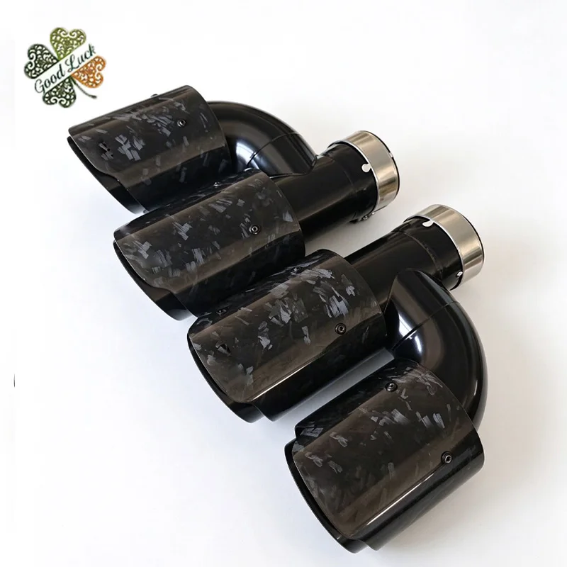 For Audi A4, A5, A6, A7 Carbon Fiber Tailpipe Exhaust Pipe Modification Quad Outlet Muffler Tip Nozzle Exhaust Head