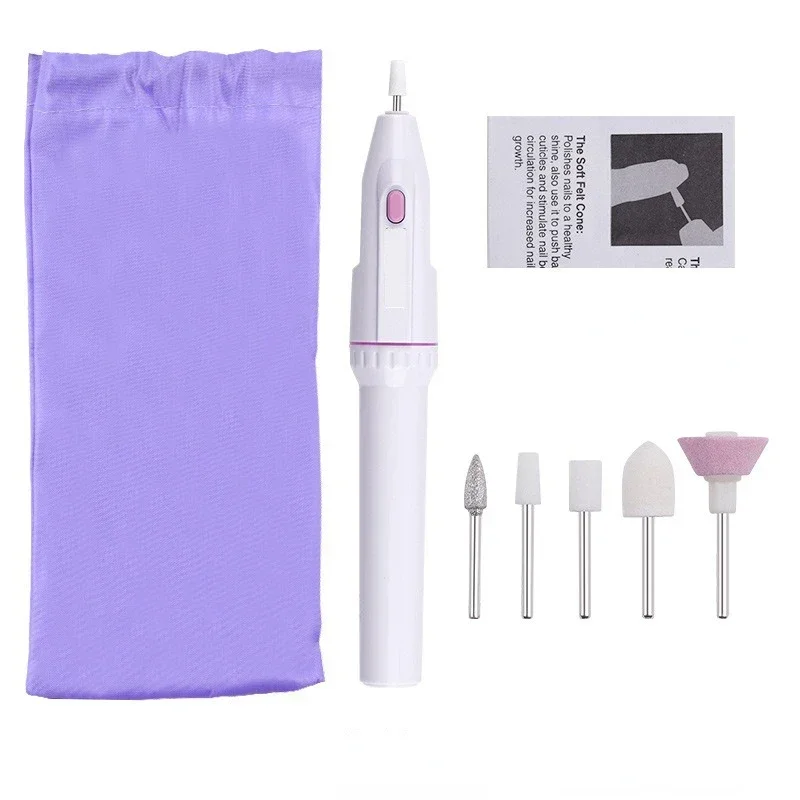 1 Stuks Mini Elektrische Nagel Boor Kit Manicure Pedicure Slijpen Polijsten Nail Art Schuurvijl Pen Gereedschap Machine