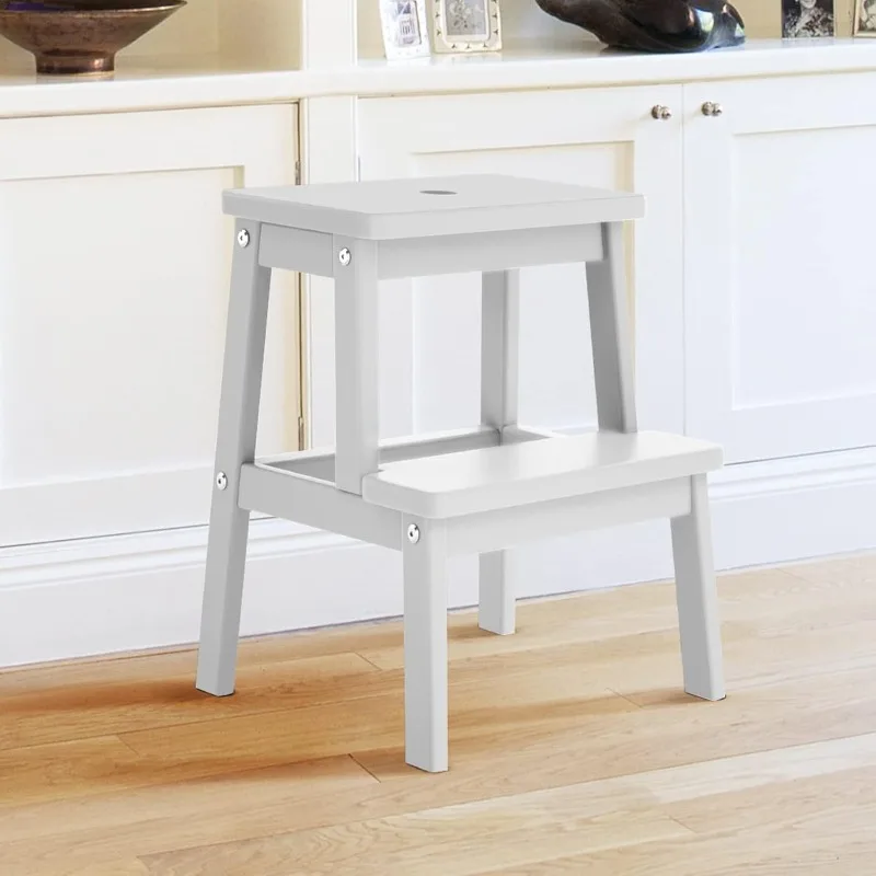 

Step Stools for Adults, Wooden Step Stool with 400 lb, Wood Step Stool