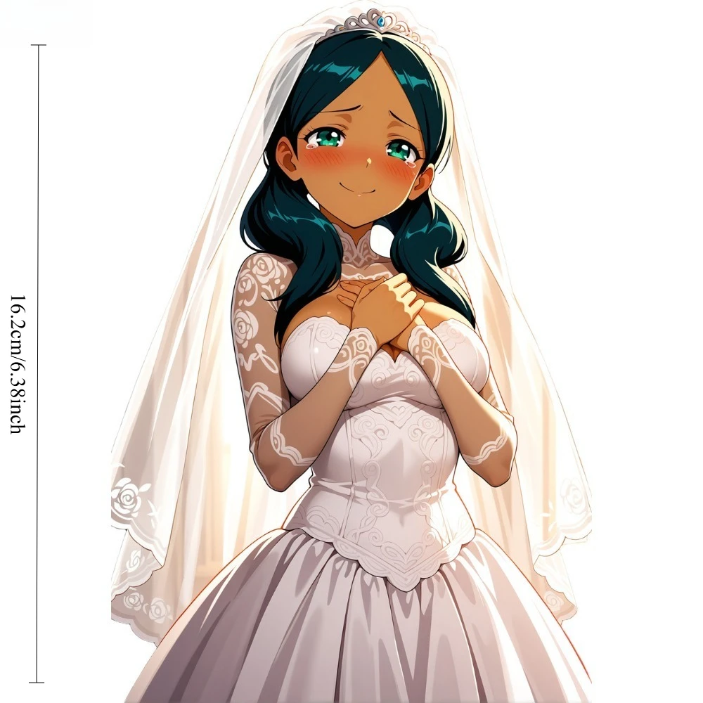 2D Flat Lala Sune Wedding Vinyl Car Decal, 16.2cm Weatherproof (1 Pc)