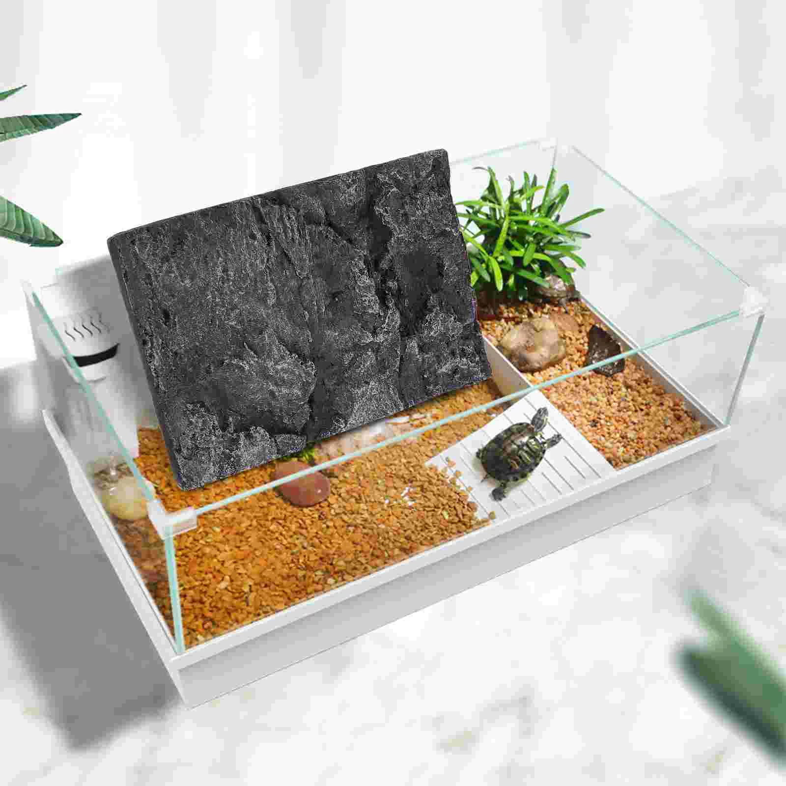

Reptile Box Decorative Panel Tank Decoration The Animal Decorations Pet Habitat Backdrop Stone Background Pu