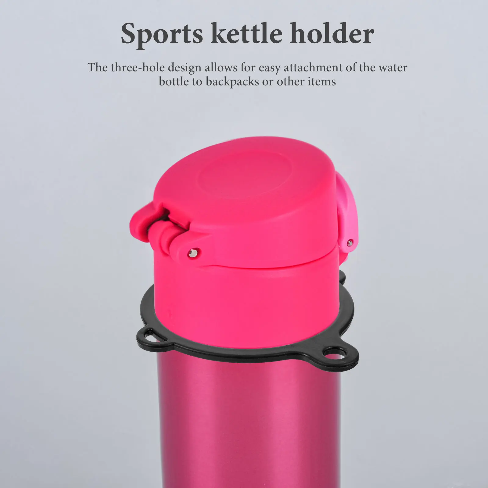 

2pcs Black Plastic Rings for Sports Water Bottle Holder Durable Three Hole Design Kettle Accessories Compatible Resin Outdoor