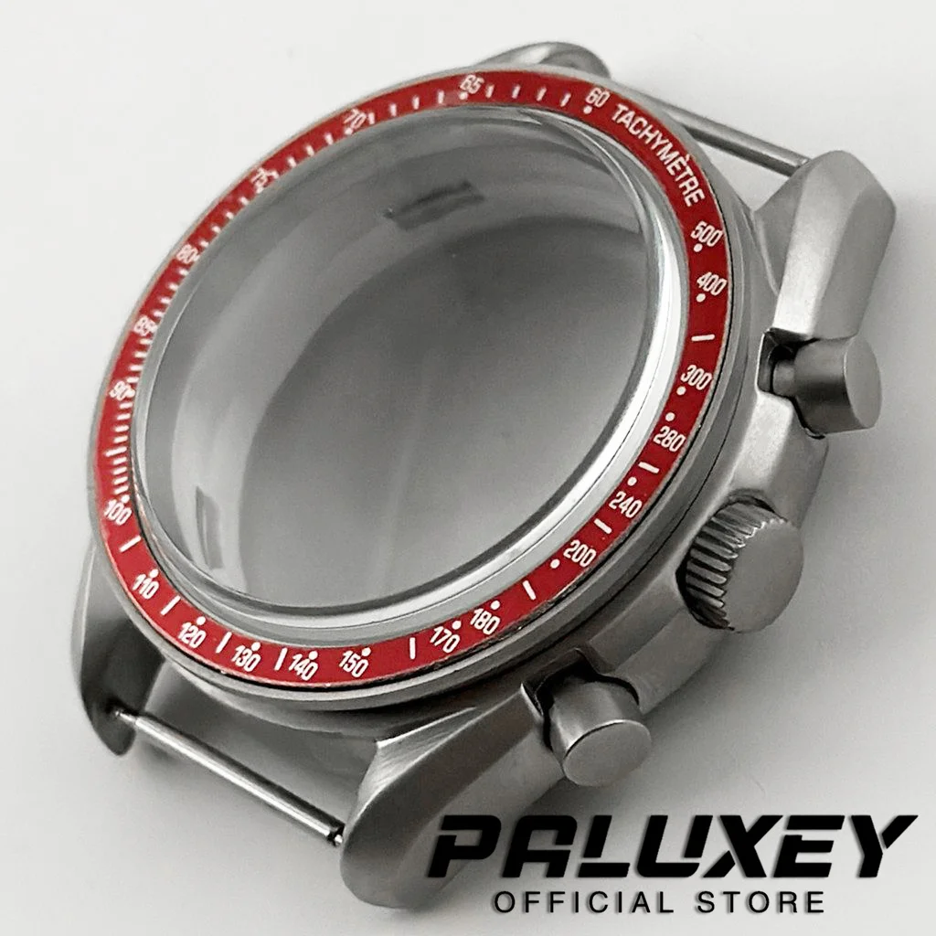 Titanium Case 40mm Chronograph Bezel Dome Mineral Glass Watch Case Accessories Watch Parts Fit for VK63 VK63A Quartz Movement