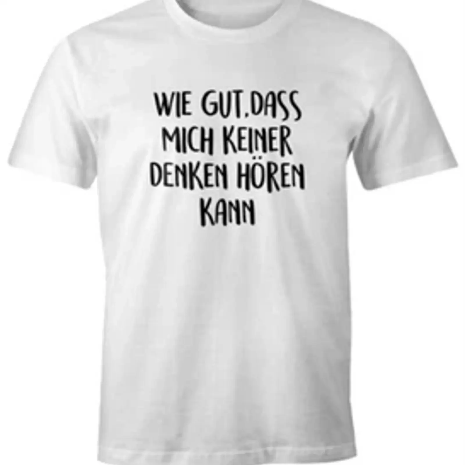 Men's T shirt with the slogan quot How good it is that no one can hear me think Fun vintage Washed Slightly Breathable Stylish