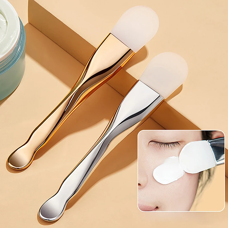 Double Head Silicone Facial Mask Brush Face Cleaning Scraper Daub Type Mud Film Special Brush Beauty Tool