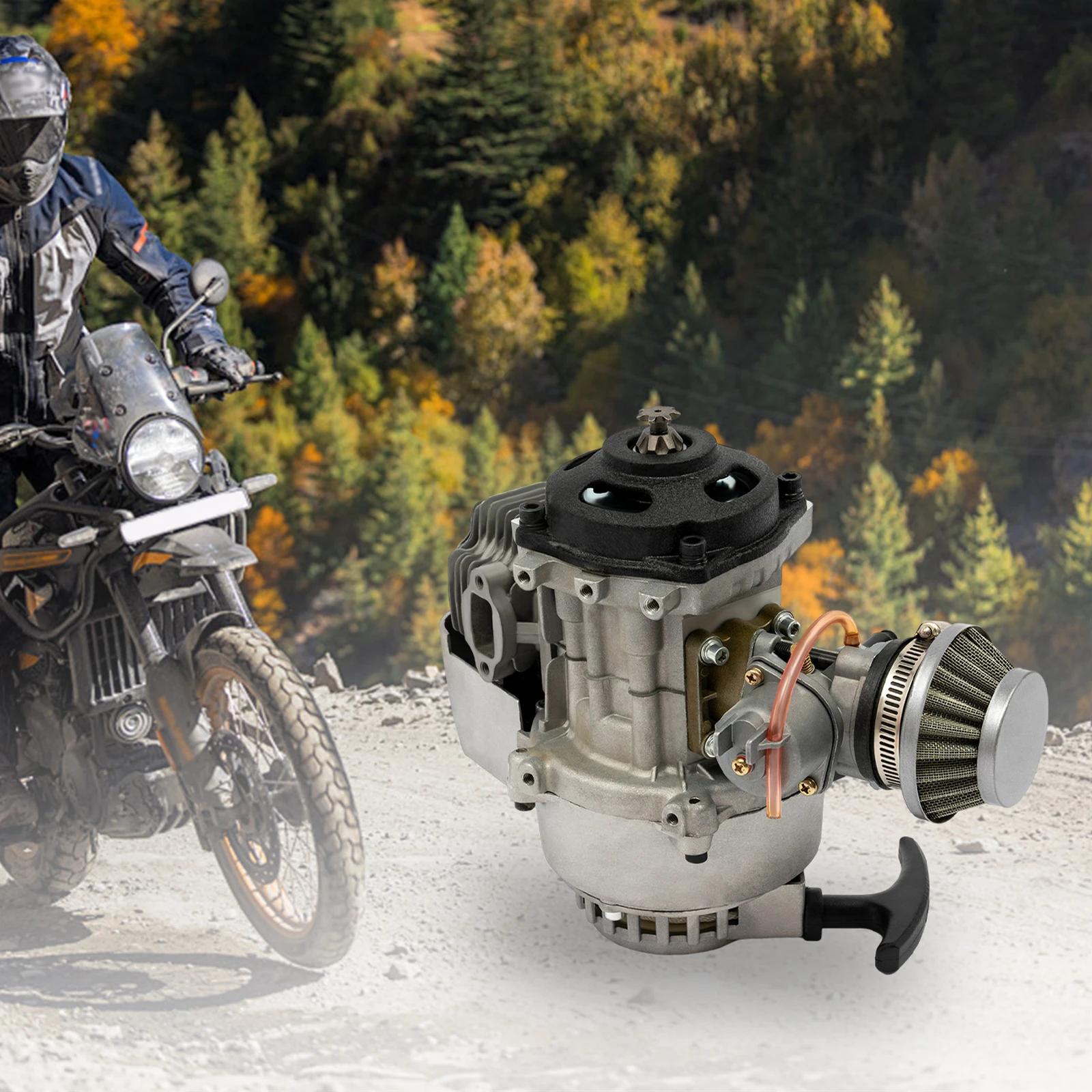 

[49CC Mini Motorcycle Engine] 49CC 2-Stroke Mini Motorcycle Engine - Aluminum - For 49CC Motorcycles - Powerful Durable