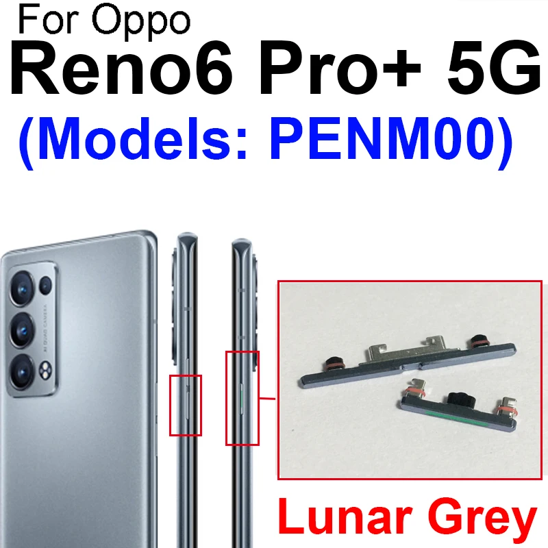 For OPPO Reno 6 6 Pro Plus 6 Lite 5G On Off Power Volume Up Down Keys Side Buttons Keypads Parts