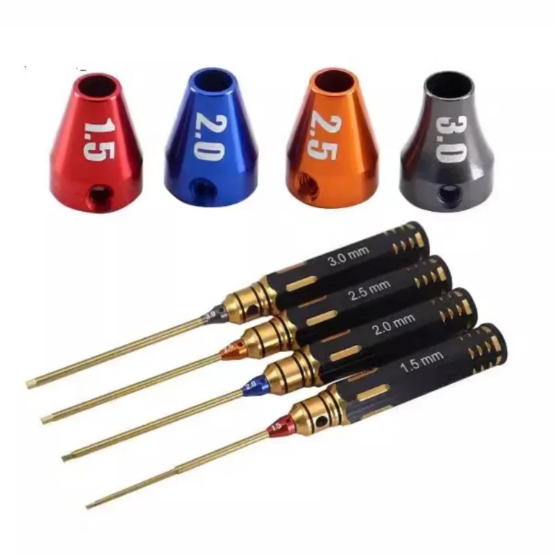 

4pcs/set Titanium Plating 1.5mm/2mm/2.5mm/3mm Hexagon Screwdriver Screw Driver Tool Marking For Rc Model Car Boat Airplane