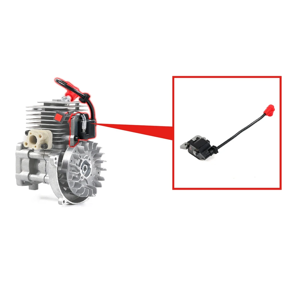 Sistema de bobina de encendido tapa roja con cable de interruptor para motores Zenoah CY ROVAN para piezas 1/5 HPI Rovan Km BAJA 5B 5T 5SC