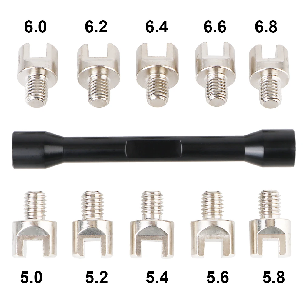Herramientas de reparación, 10 Uds., puntas endurecidas 5,0 ~ 6,8 para la mayoría de motocicletas, bicicletas, juego de llaves para radios de motocicleta, herramienta de reparación de mango