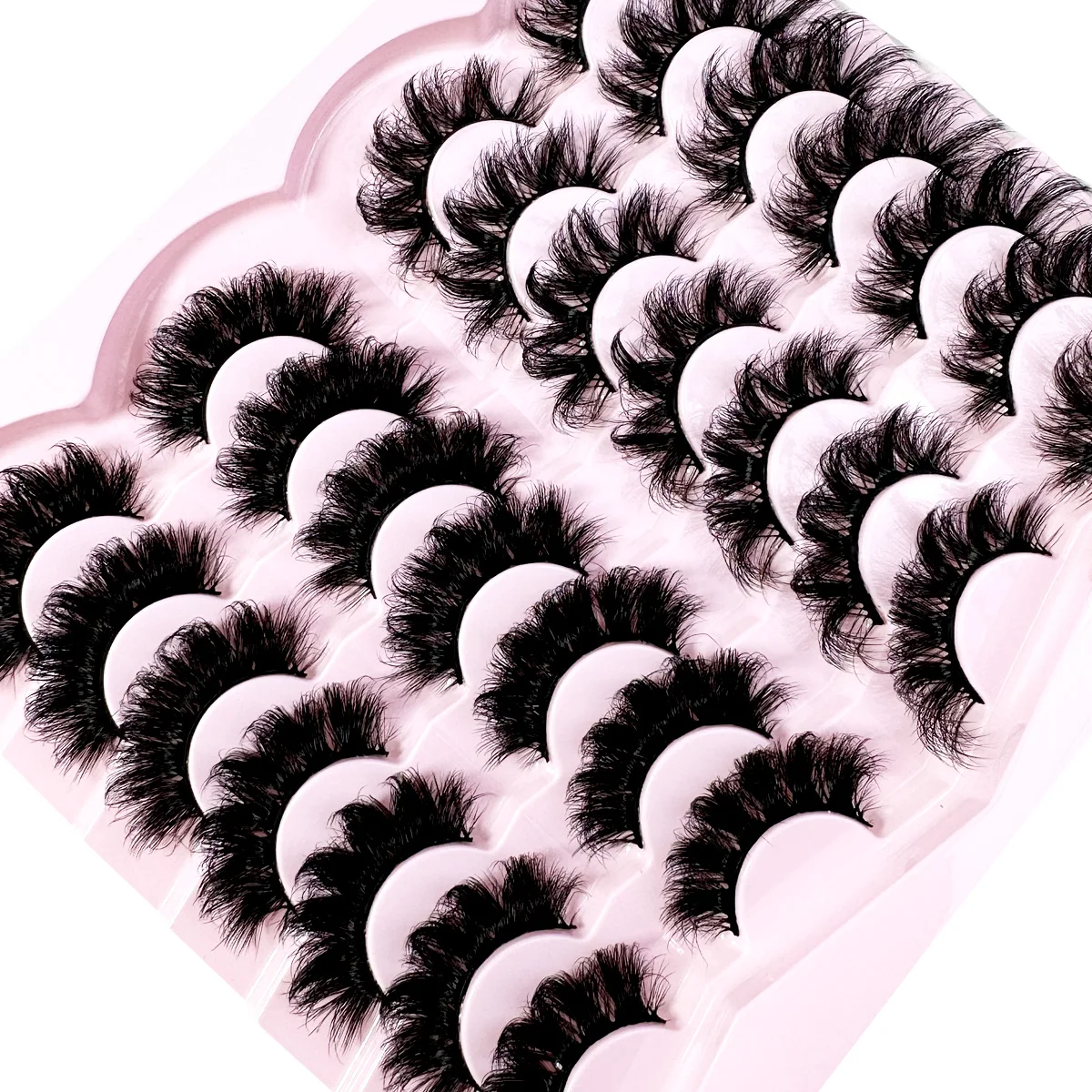 2/7/10/14 pares de cílios falsos de vison feitos à mão cílios postiços naturais nude maquiagem simulação cruz bagunçado olho 3d cílios encaracolados