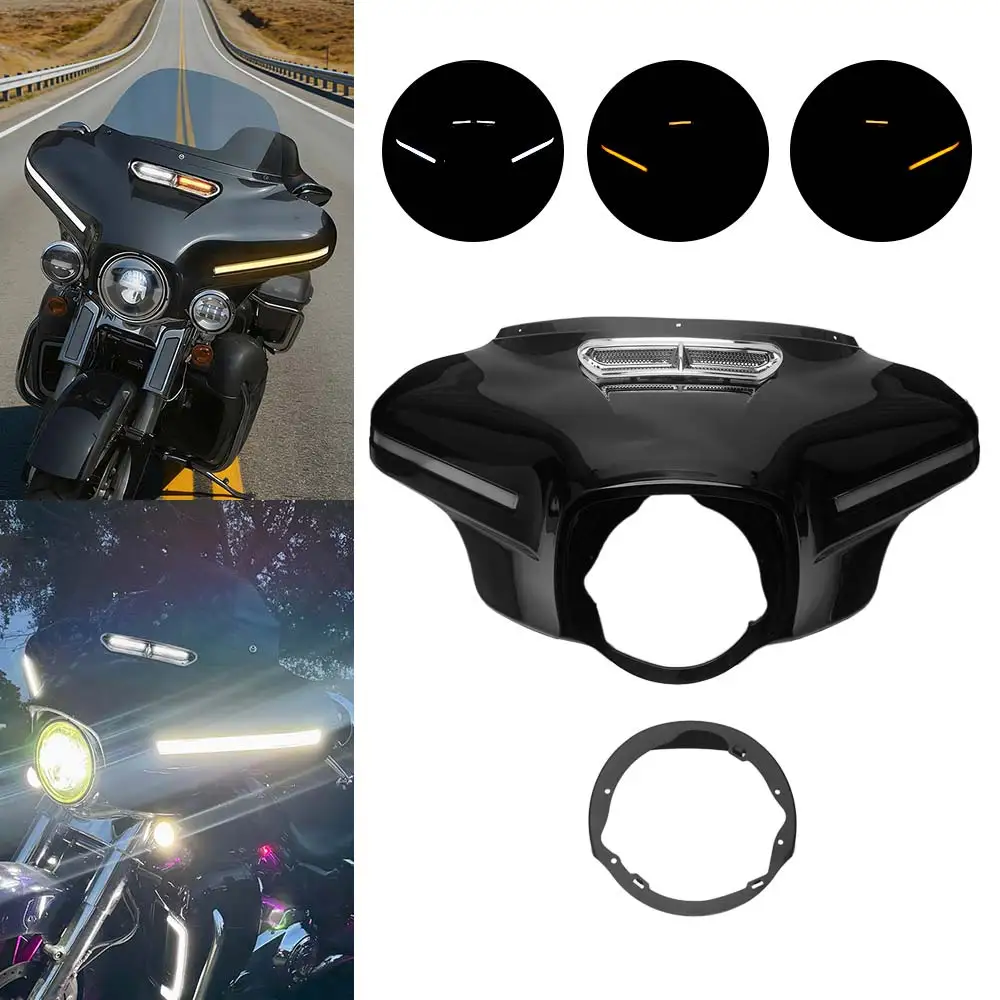 

Передний внешний обтекатель Batwing с подсветкой для мотоциклов Harley Touring Street Electra Glide Ultra Limited Classic FLHX FLHTK 2014-25