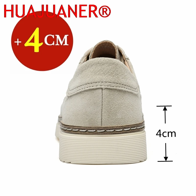 Scarpe casual classiche in vera pelle Sneakers Scarpe da ascensore da uomo Scarpe con rialzo per uomo Solette 4CM Sport Tempo libero più alto