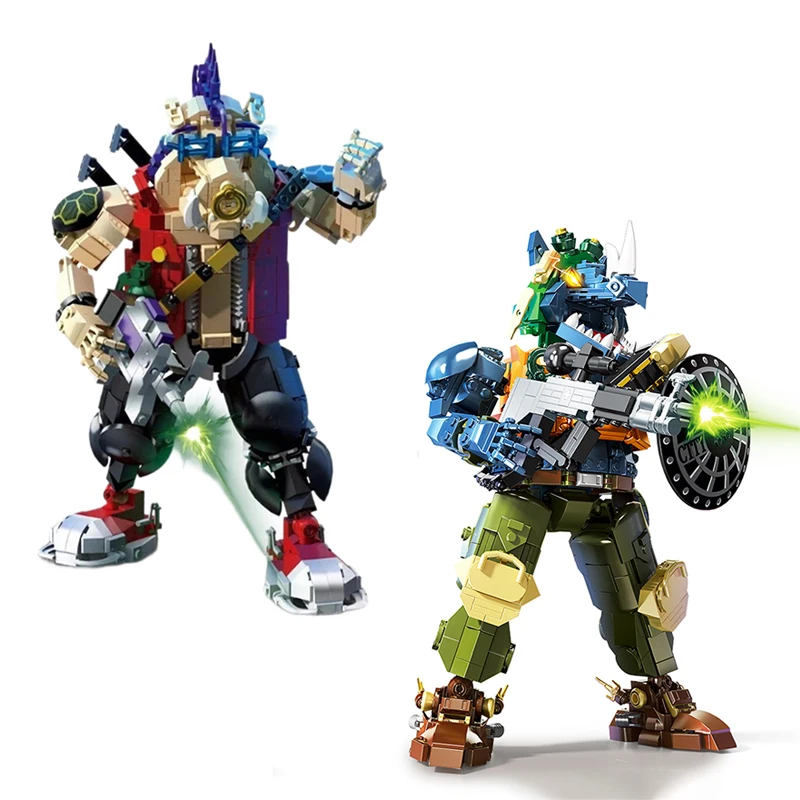 

Cyber ​​Rhino Warrior Pig-faced Man Model Building Blocks Kit Punk Style Mecha Robot Collection Ornaments Toy Kid Gift 2030 2031
