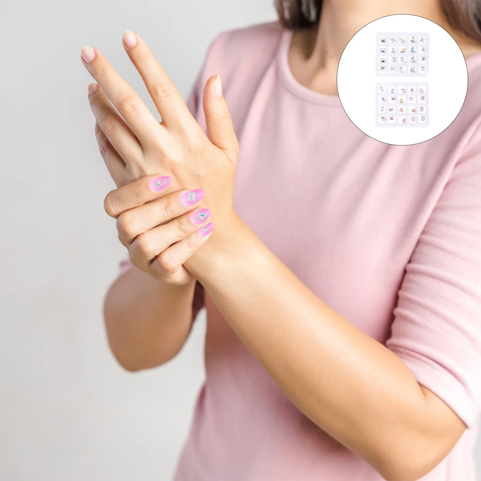 

40Pcs Premium Nail Rhinestone Set Multicolor Shiny Flatback Stones for DIY Nail Art Decor Manicure Craft Accessories