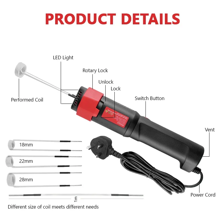 Portable Hand Held Mini RH320 Ductor Gun Car Electromagnetic Induction Metal Bolt Heater