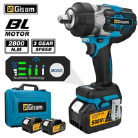 Gisam 2800N.M Brushless Electric Wrench 1/2 Inch Cordless Impact Wrench Electirc Screwdriver Drill For Makita 18V Battery Pin