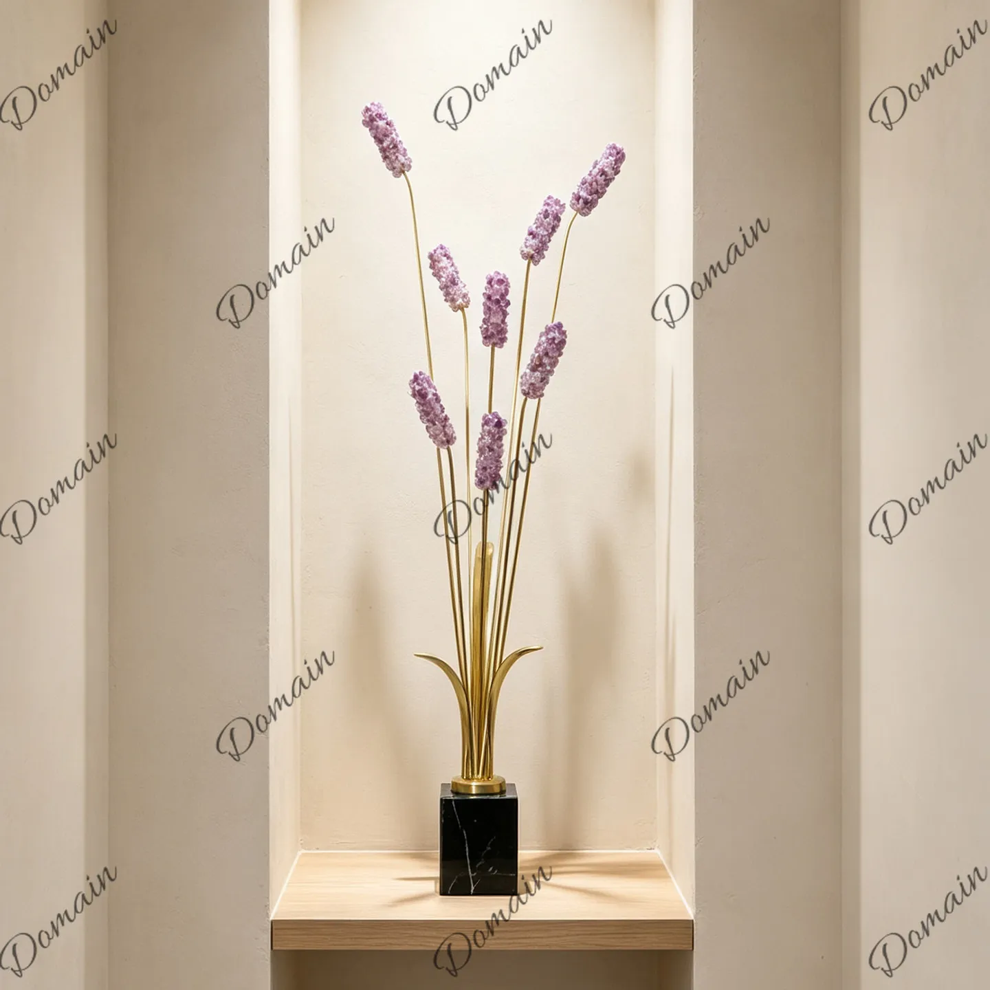 Modern light luxury brass amethyst wheat ears ornament living room entrance niche fine high decoration new home gift
