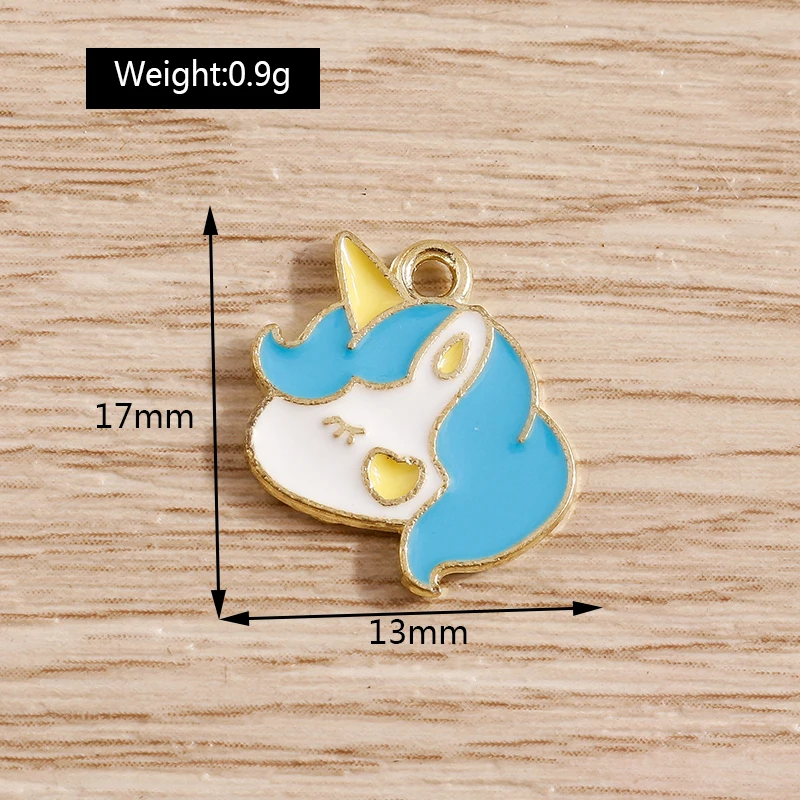 Tusember 10 Stück Bunte Emaille-Einhorn-Anhänger für Schmuckherstellung Damenmode Ohrringe Halskette DIY-Bastelarbeiten – Detail 11