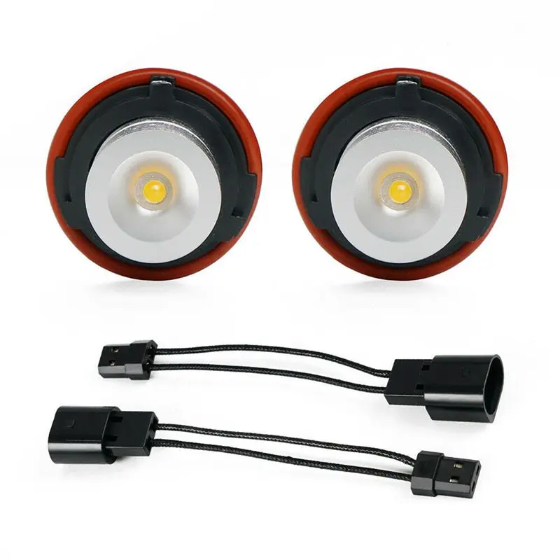8000K Amber LED Angel Eye Marker Halo Light Bulbs Lamps For -BMW E39 E53 E60 E63 E64 E66 E87 5 6 7 X3 X5 [Pack Of 8 Pcs]