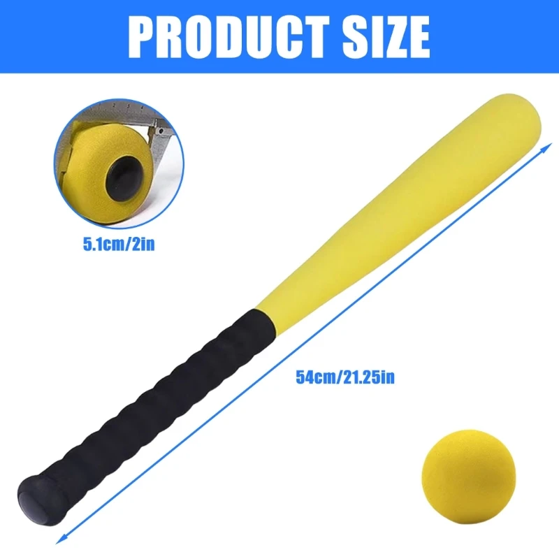 Kids Soft Sponge Baseball Bat, Baseball Bar with Baseball, Foam Baseball Bat Children Baseball Bat Rounder Set