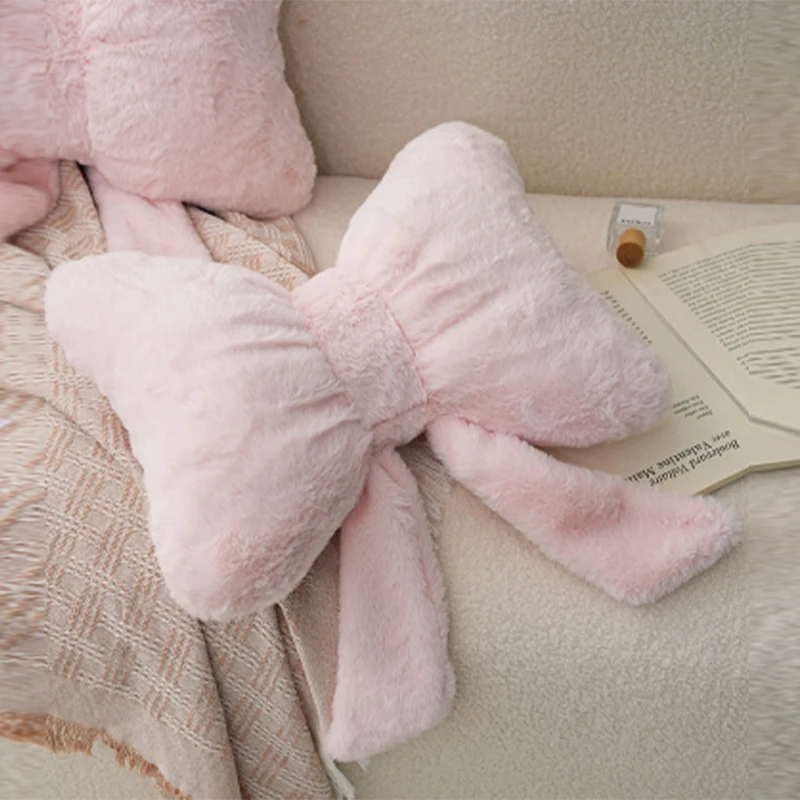 White Lace Ruffle Cushion Decorative Bedding Pillow INS Cute Bow Cushions Solid Color Princess Seat Chair Sofa Throw Pillows
