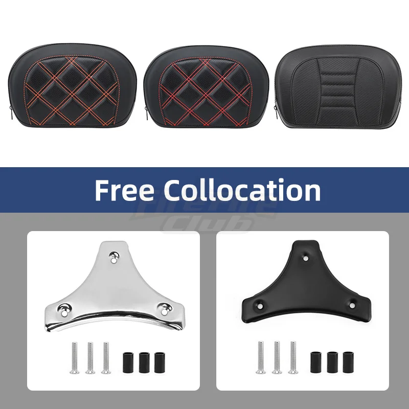 Motorcycle Parts Sissy Bar Detachable Passenger Backrest Pad For Harley Touring Street Glide Road King Road Glide 1996-later