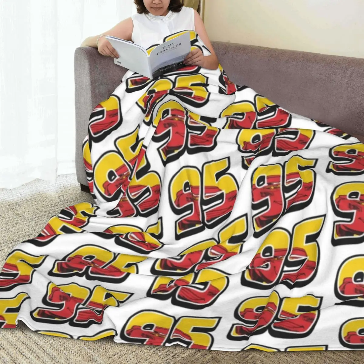 Lightning McQueen Cars Blanket Warm Novelty Plush Throw Blanket For Couch Chair Sofa Bed Decorative Flannel Bedspread Bed Cover