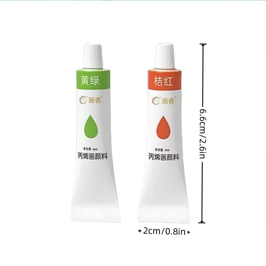 Acrylfarben-Set - 12/18/24 Farben, 5ml/0,17 Unzen, Wasserfest und Tragbar, Reich an Pigmenten, Geeignet für DIY-Bastelarbeiten – Detail 5
