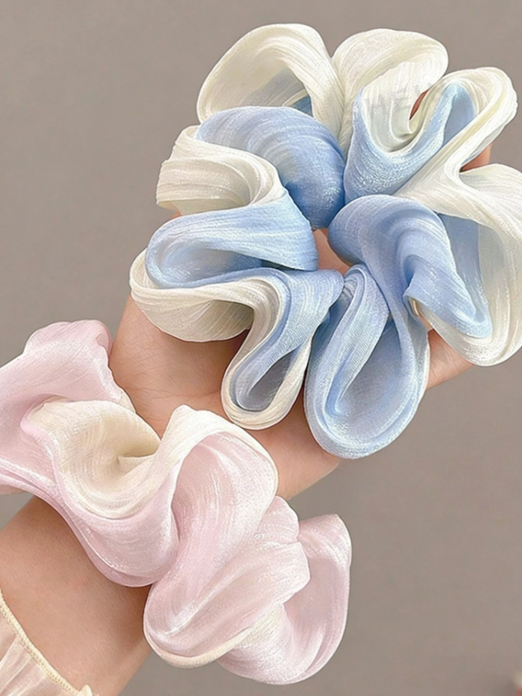 2 elegantes, sencillas y llamativas diademas para el cabello con diseño de intestino grosso para mujer, accesorios para el cabello en combinación azul y rosa, novedad de verano