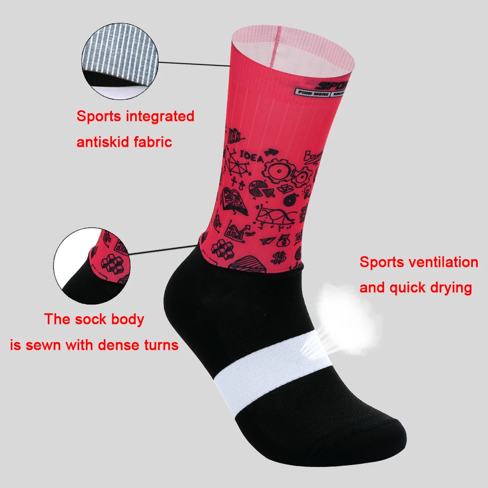 Anti Slip Outdoor Cycling Socks Seamless Integral Moulding Camping Hiking Running Bicycle Bike Sport Socks