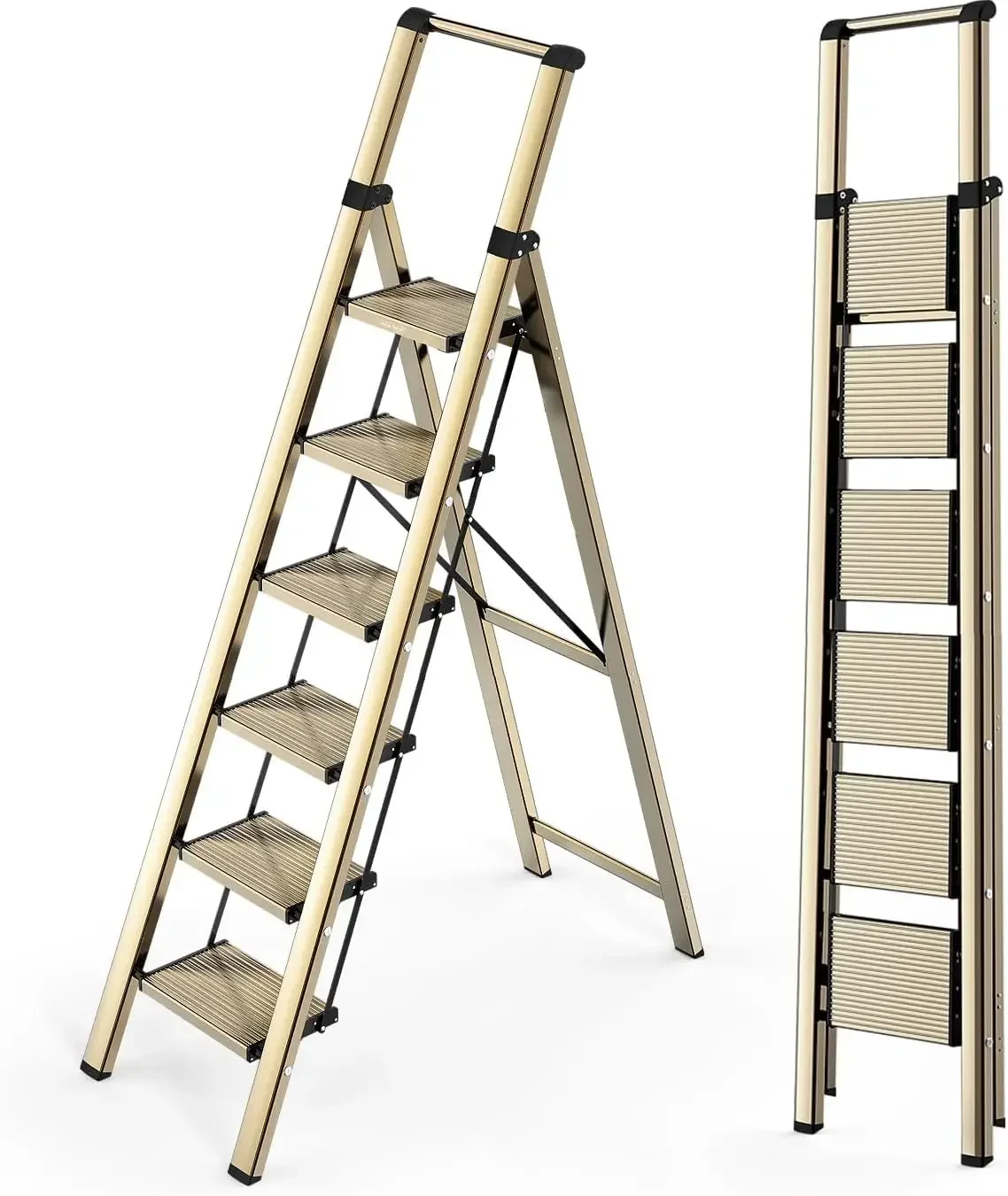 

Lightweight Folding Ladder With Non-Slip Wide Pedals, Ladder With Safe Grip HandleHot Sales