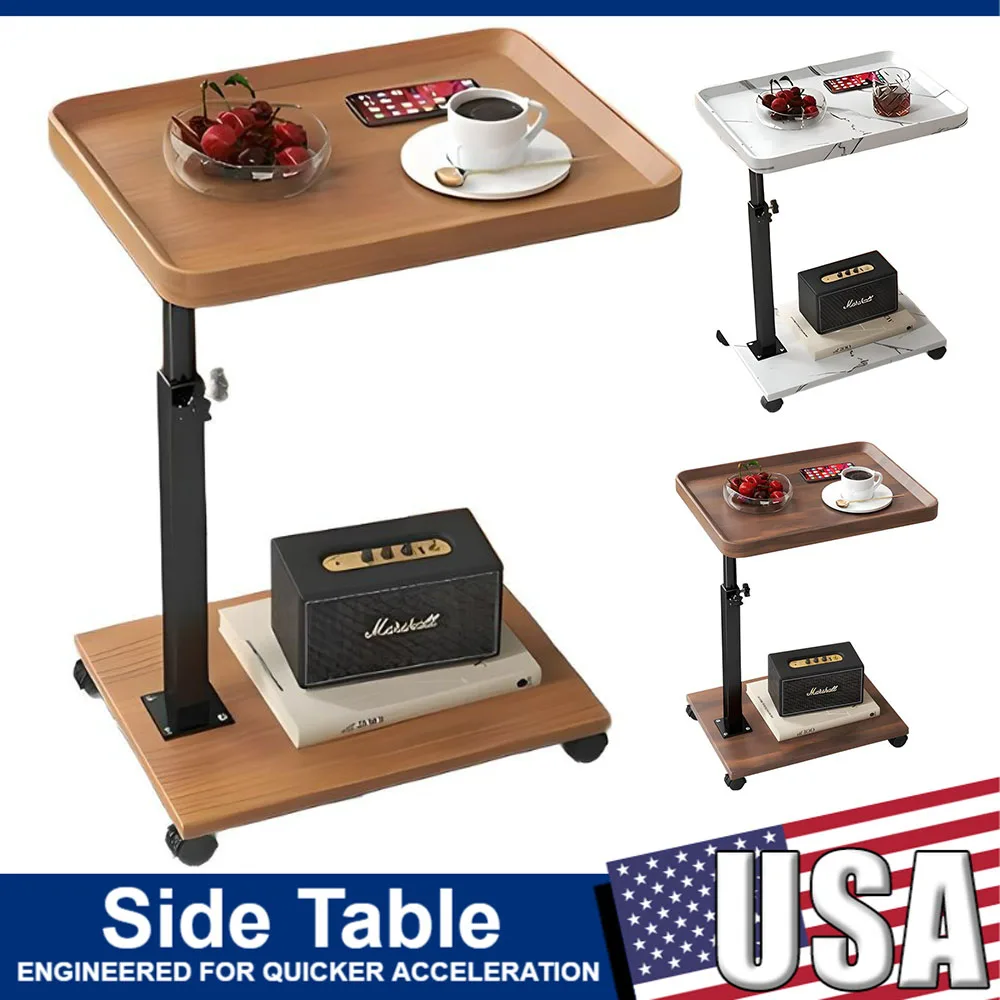 Mesa auxiliar en forma de C para sala de estar, mueble lateral para sofá, mesa de centro móvil, mesa cuadrada pequeña Simple, mesita de noche para dormitorio con rueda