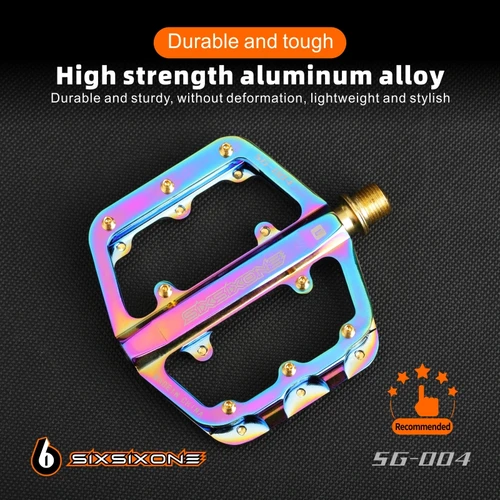 Imagen 2 del producto SIXSIXONE SG-004 Pedal de bicicleta de montaña ultraligero CNC aleación de aluminio sellado 3 rodamientos pedales anchos antideslizantes