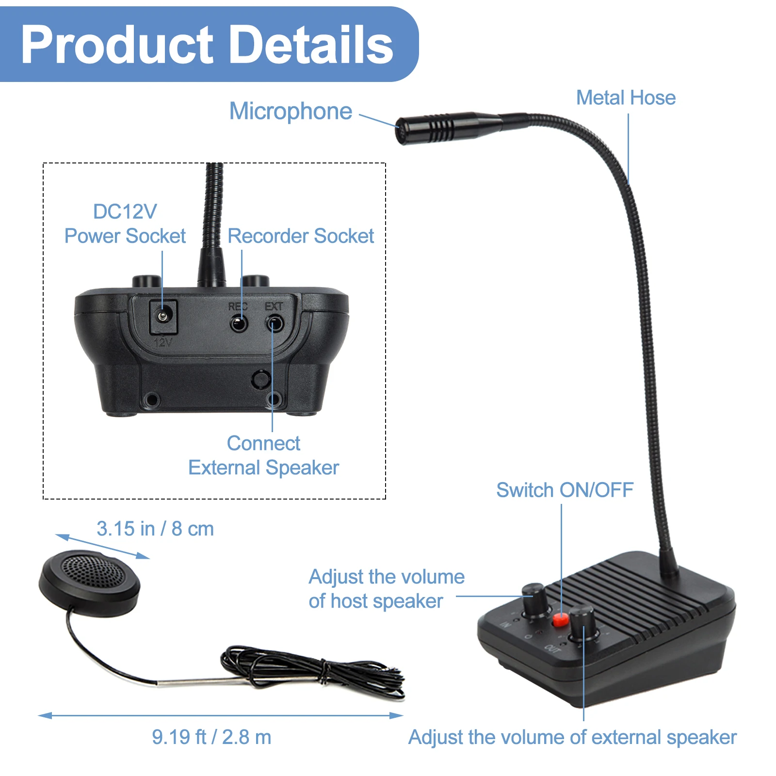 3W Home Security Zero-touch Dual-way intercomsysteem voor bankbiljet, ticket, kantoor, ziekenhuis, raamintercom