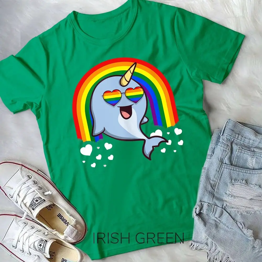 LGBT Narwhal Whale Gay Pride Rainbow LGBTQ Cute Gift Unisex T-shirt