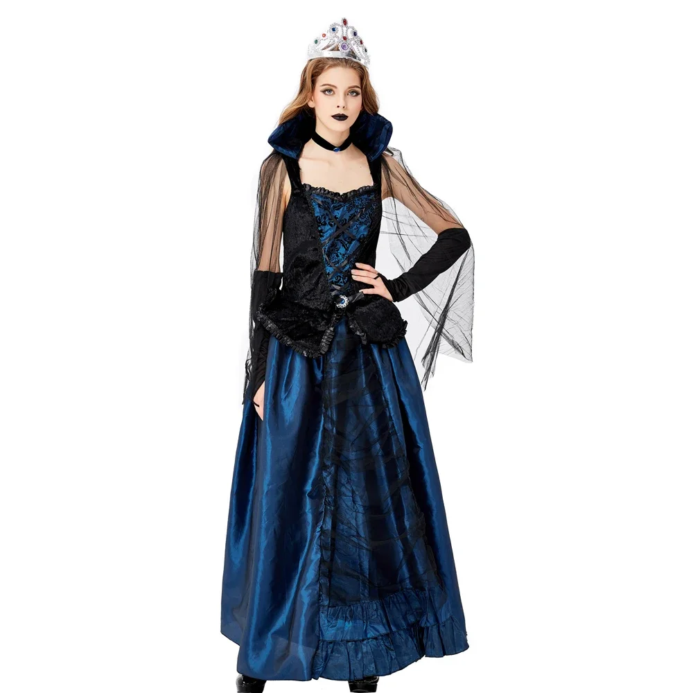 

Cosplay Halloween Carnival Purim Blue Enchantress Court Dress Queen's Palace Luxury Earl Dress Witch Vampire Princess Costume