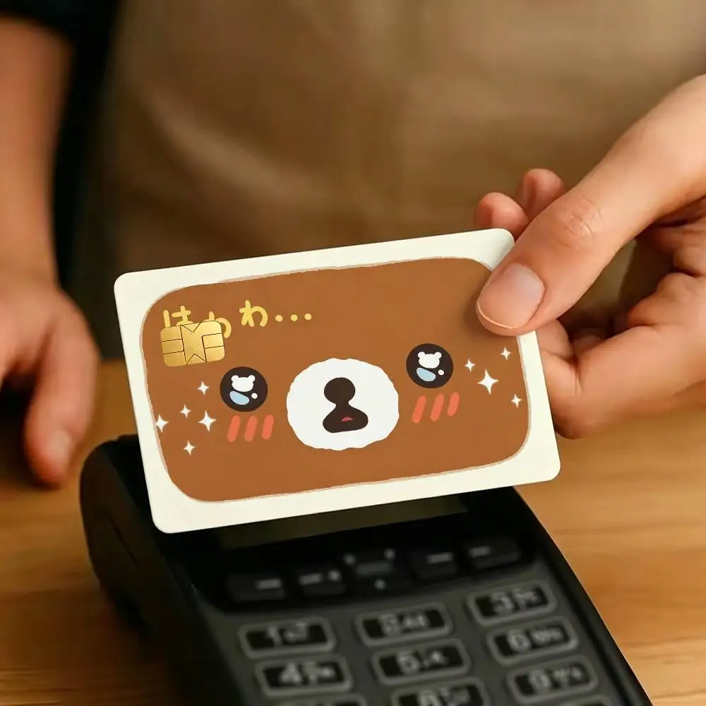 Lovely R-Rilakkuma-S bears 1Set 4Pcs Card Skin Stickers, Waterproof Decorative Film for Credit Debit Bank Bus IC Cards