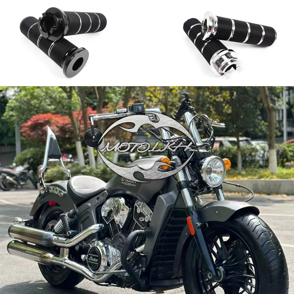 Motorcycle Hand Grips 1.57\'\' Soft Touch Comfort Handle Grip For indian Scouts Sixty Hussar Bobber 2015-2023 Inner diameter 22mm