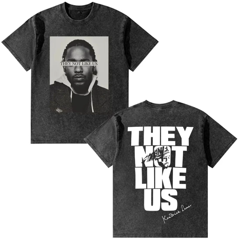 

Рэпер Kendrick Lamar They Not Like Us Футболка Мужчины Женщины Мода Хип-Хоп Винтаж Промытые Негабаритные Футболки Летняя Хлопковая Футболка