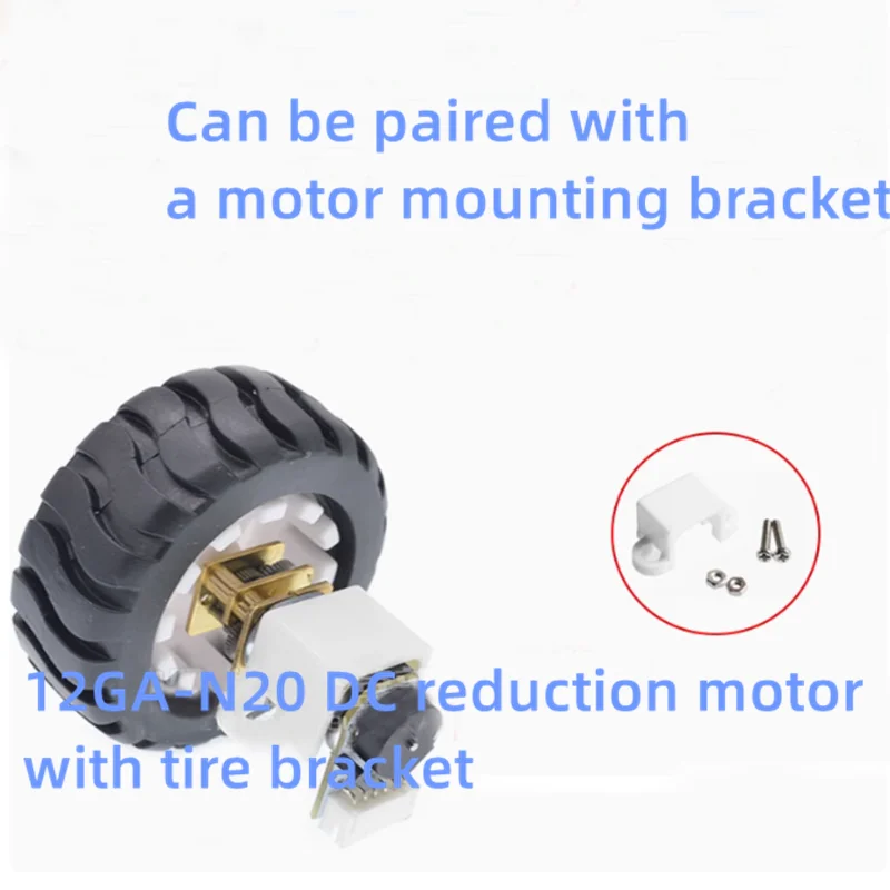 12GA-N20 DC Reduction Motor with Tire Bracket and Hall Encoder Micro Reduction Motor 3V6V12V 150RPM 750RPM 100RPM 50RPM 75RPM
