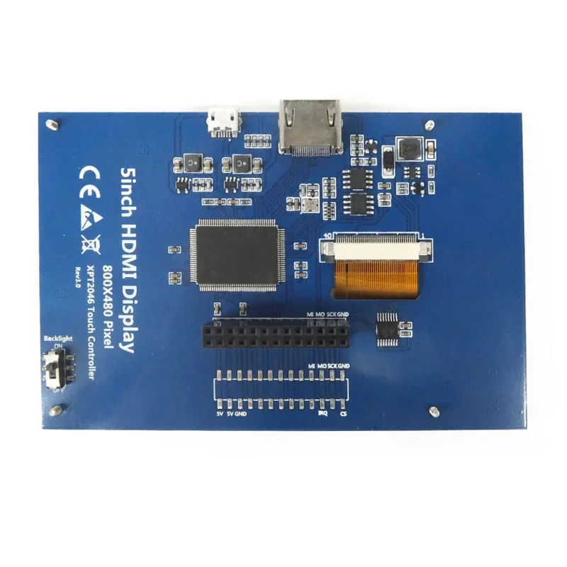 Raspberry Pi 4 Modelo B, 5 "Tela, Módulo de Display LCD TFT, Suporte Acrílico Compatível para Raspberry Pi 4 Modelo B, 3B, 3B