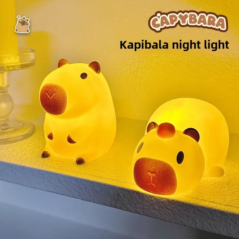 New Capibara night light decompression decompression office desktop figurine creative cartoon ornaments cute decoration