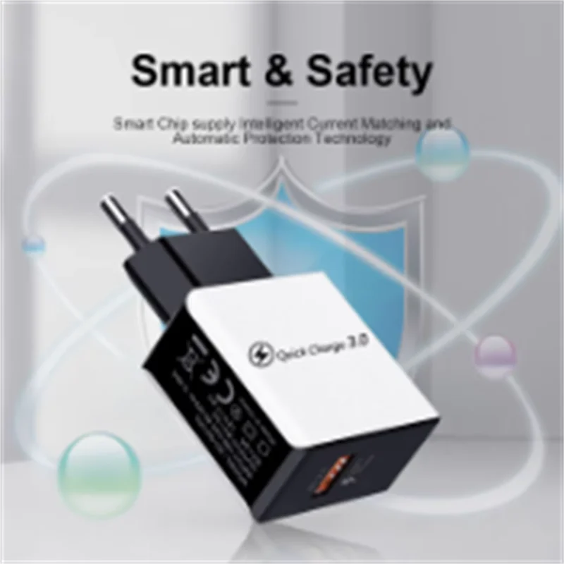 عالية الجودة الاتحاد الأوروبي التوصيل شاحن سريع QC3.0 USB نوع C شاحن العالمي الجدار محول الطاقة شاحن آيفون سامسونج شاومي الهاتف
