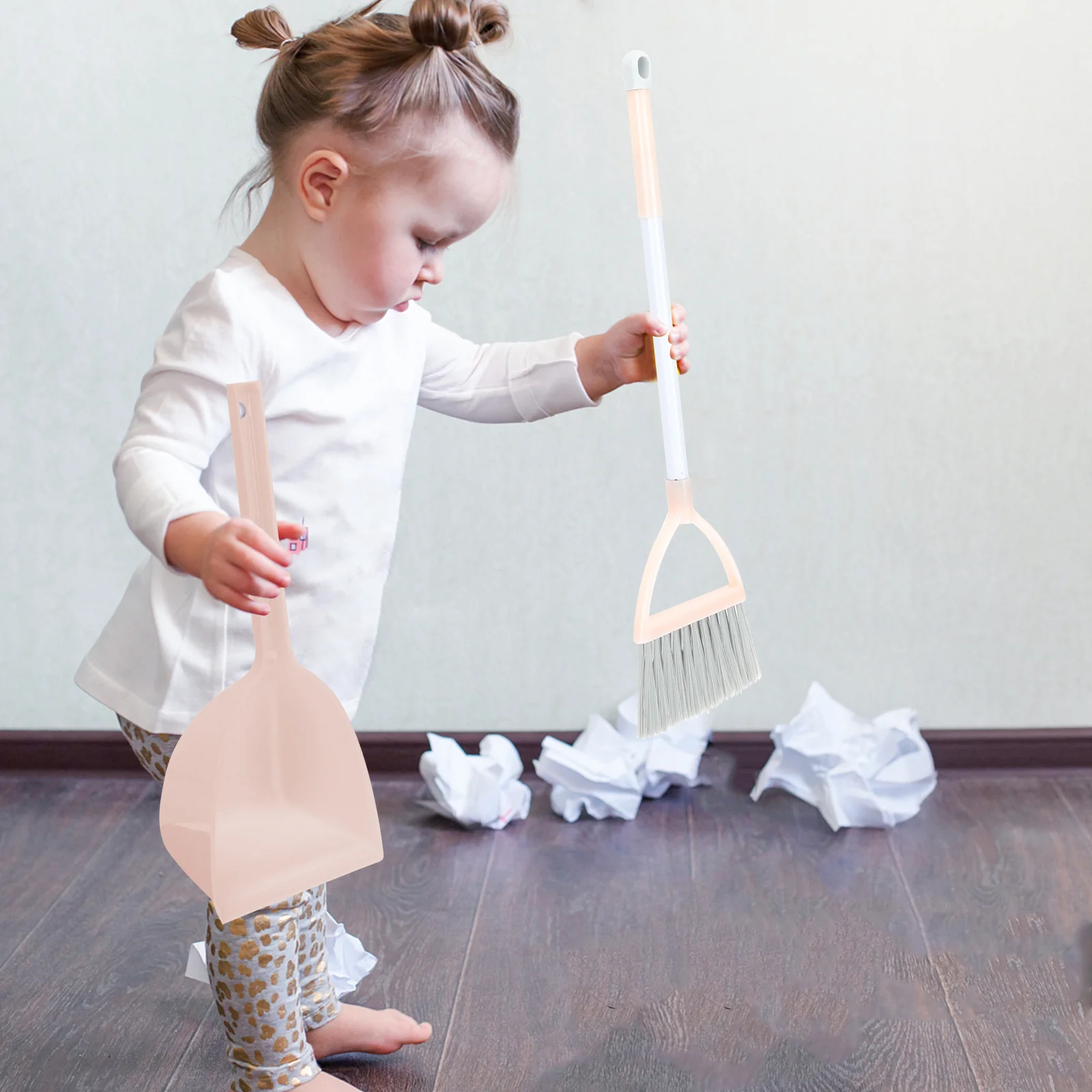 1 mini set di paletta per scopa per bambini in plastica leggera piccoli strumenti per la pulizia della casa casa asilo uso desktop scopa per bambini